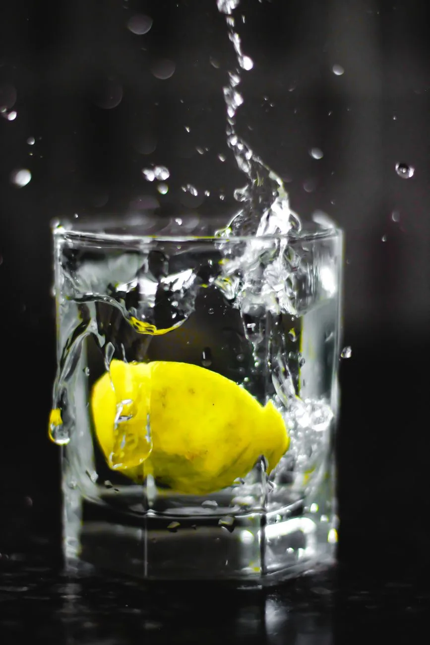 Limon dilimli bir bardak su